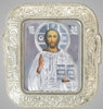 Икона в пластмассовой рамке 5х6 металлизированная риза,Иисус Христос Спаситель