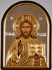The icon in the plastic frame Icon Riza arched 9x12 combo,Jesus Christ the Savior
