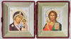 The icon in the plastic frame Folding 6x7 double brass wire inlay ,Kazan.Cimav.with R Jesus Christ Spasitelya Naruku.