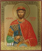 Icoana pe lemn tabletă 6x9 dublă relief, rezumat, ambalaj, eticheta,Alexandru Nevsky pentru călugăr