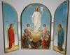 Складни деревянные 18х24 трехстворчатые, двойное тиснение, арочные, в упаковке,Воскресение Христово