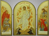 Складни деревянные 18х24 трехстворчатые, двойное тиснение, арочные, в упаковке,Воскресение Христово домашняя