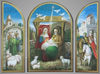 Складни деревянные 18х24 трехстворчатые, двойное тиснение, арочные, в упаковке,Рождество Христово святительская