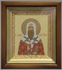 Икона в киоте 11х13 сложный, темпера, рамка золочёная,Алексий митрополит Московский