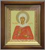 Икона в киоте 11х13 сложный, темпера, рамка золочёная,Валерия