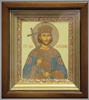 Икона в киоте 11х13 сложный, темпера, рамка золочёная,Константин
