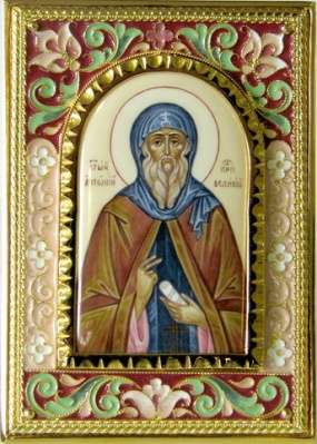 The icon of the nominal No. 2 enamel, enamel /gilt /,Anthony the Great