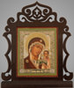 Икона настольная 6х7 двойное тиснение,Казанской Божьей матери, икона Богородицы