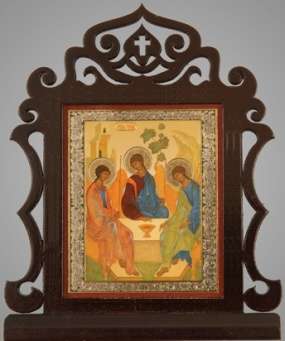 Ікона настільна 6х7 подвійне тиснення,Казанської Божої матері, ікона Богородиці чернеча