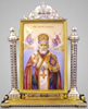 Икона настольная № 13 серебро финифть, эмаль /золочение /,Почаевской Божьей матери, икона Богородицы