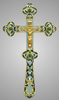Крест напрестольный водосвятный литье, филигрань, эмаль серебро