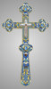Крест напрестольный водосвятный финифть, филигрань, эмаль серебро