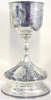 Chalice 1.75 l hand-engraved with 4-faces, embossing, silver