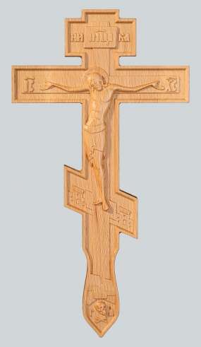 Хрест №2 з об'ємним різьбленням береза