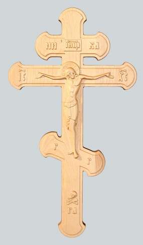 Крест №3 с объемной резьбой берёза