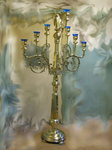 A menorah is a large altar with an angel