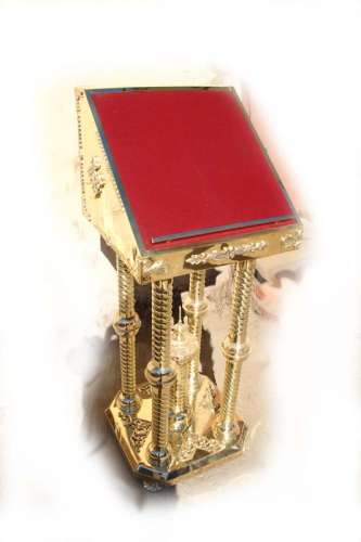 The brass lectern, 4 feet BV
