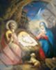 Икона Рождество Христово 6х9 в киоте на холсте для священика