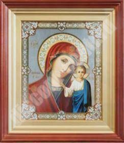 Икона Казанская Божья матерь Богородица в киоте 18х24