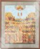 Икона Собор Петербургских святых на деревянном планшете 6х9 двойное тиснение, аннотация, упаковка, ярлык в церковь