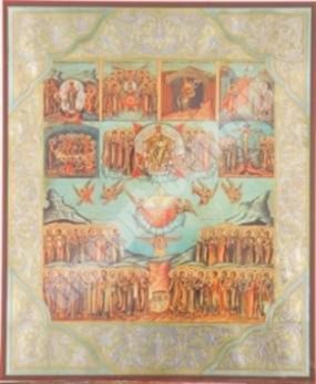 The icon of the six days on masonite No. 1 30x40 double embossed, abstract Church