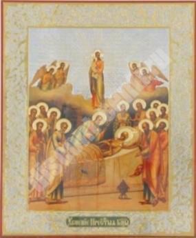 Icon of the Dormition of the virgin 2 on masonite No. 1 18x24 double embossed Russian
