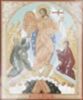 Икона Воскресение Христово 40 1000 в деревянной рамке №1 11х13 двойное тиснение, с частицей святой земли в мощевике, упаковка русская