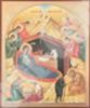 The icon of the Nativity 39 1000 on a wooden tablet 11х13 double embossing, with a particle of the Holy land in the cross of God