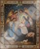The icon of the Nativity 42 1000 on a wooden tablet 11х13 double embossed 18 mm , with a particle of the Holy land in the reliquary, packing the Church