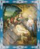 Икона Рождество Христово 11 в деревянной рамке №1 11х13 двойное тиснение, с частицей святой земли в мощевике, упаковка церковная