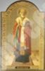 Икона Николай Чудотворец 14 ростовой на деревянном планшете 6х9 двойное тиснение, аннотация, упаковка, ярлык духовная