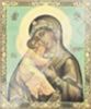 Икона Владимирская Божья матерь Богородица 01 на деревянном планшете 30х40 двойное тиснение, ДСП, ПВХ Светлая