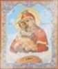 Икона Почаевская Божья матерь Богородица 2 в деревянной рамке №1 11х13 двойное тиснение славянская
