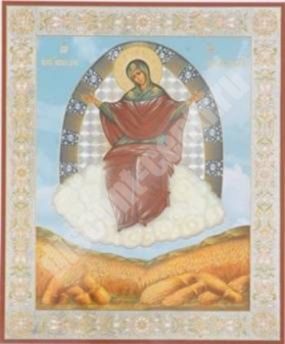 Icon sporitelnitsa bread on a wooden tablet 11х13 double embossing spiritual