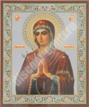 The icon Softener of evil hearts in wooden frame No. 1 11х13 double embossing for Archpriest
