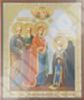 Икона Явление Богородицы Сергею Радонежскому в деревянной рамке №1 18х24 двойное тиснение иерусалимская