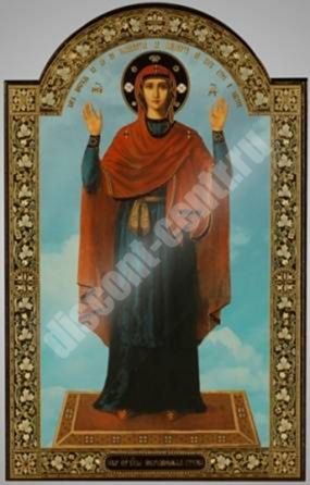 Icon Indestructible wall in wooden frame No. 1 7 x14 dual embossed Episcopal
