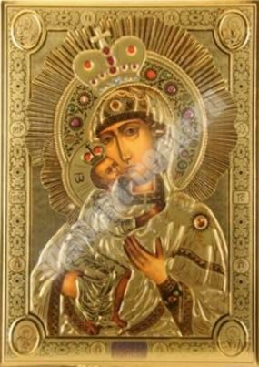 Феодорівська ікона Божа матір Богородиця в дерев'яній рамці 24х30 конгрев чудотворна