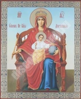 Ікона Державна Божа матір Богородиця 2 на дерев'яному планшеті 11х13 подвійне тиснення божа