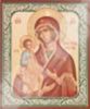 Икона Троеручица 3 в деревянной рамке №1 11х13 двойное тиснение святая