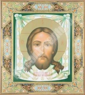 The icon of the Vernicle 01 on a wooden tablet 30x40 double embossing, chipboard, PVC Holy