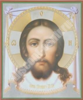 The icon of the Vernicle in wooden frame convex 24х30 the Church Slavonic