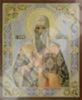 Икона Алексий митрополит Московский в деревянной рамке №1 11х13 двойное тиснение освященная