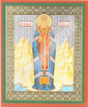 Ікона Лука в дерев'яній рамці №1 11х13 подвійне тиснення під старовину
