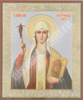 Icon Nina in wooden frame 11х13 Set with angel Day, double embossed antique