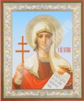 Tatiana icon in wooden frame 11х13 Set with angel Day, double embossed home