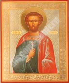 Icon sochavsky John Russian in wooden frame 11х13 Set with angel Day, double embossed Orthodox