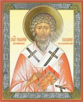 Икона Григорий Палама на деревянном планшете 11х13 двойное тиснение святое