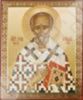 Икона Геннадий Цареградский в деревянной рамке №1 11х13 двойное тиснение святительская