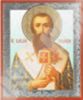 Икона Василий Великий 3 на деревянном планшете 6х9 двойное тиснение, аннотация, упаковка, ярлык под старину
